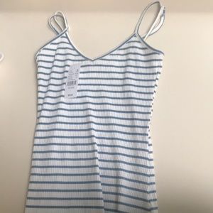 Ribbed Pacsun Navy and White striped mini dress